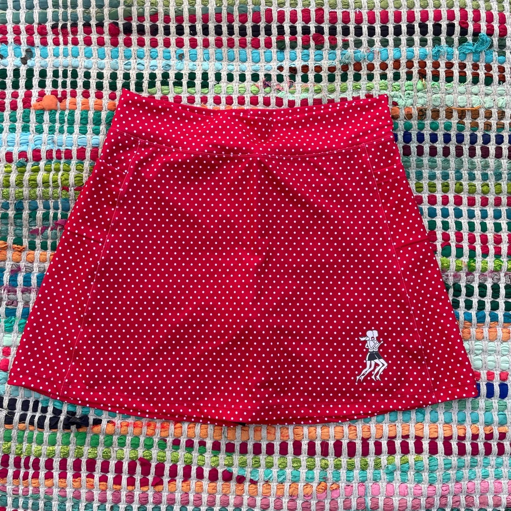 Womens running skirt red & white polka dot Size 4